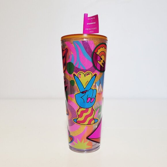 Starbucks X Tim Singleton Pride 2023 Venti Coffee Cold Tumbler 24 oz with Straw - Picture 2 of 5